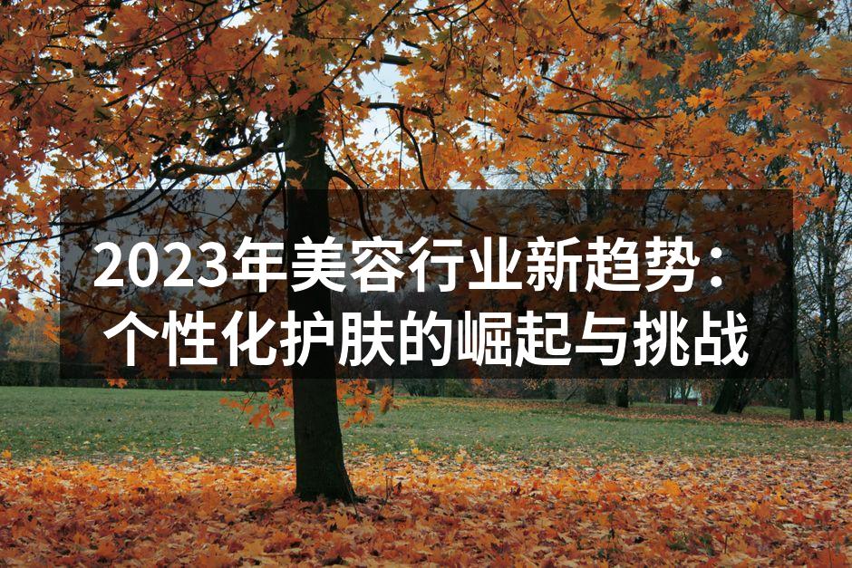 2023年美容行业新趋势：个性化护肤的崛