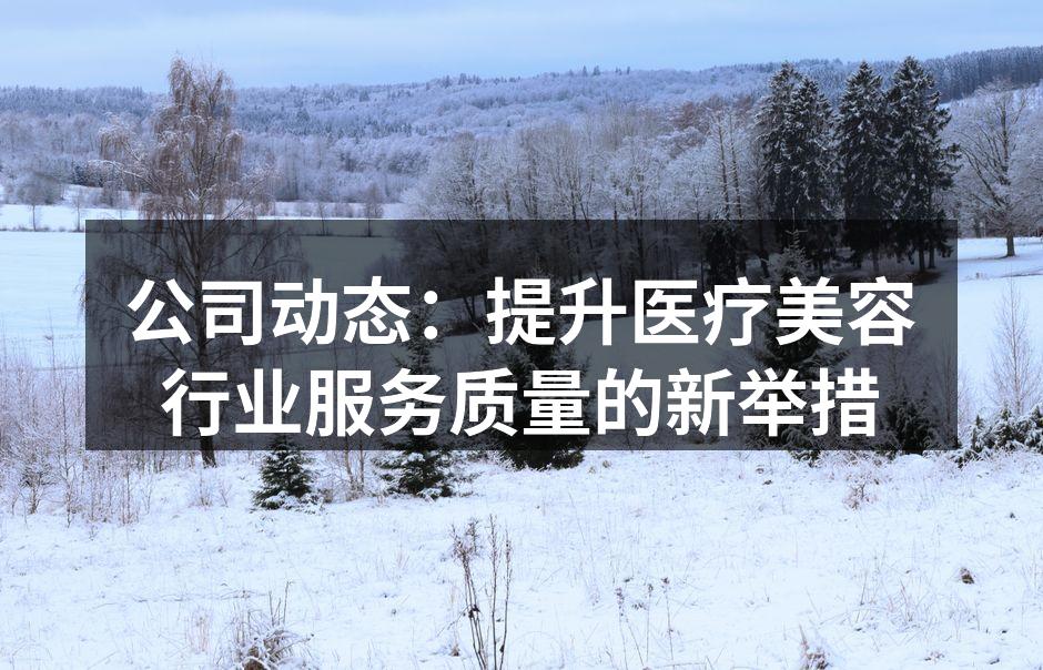 公司动态：提升医疗美容行业服务质量的新举